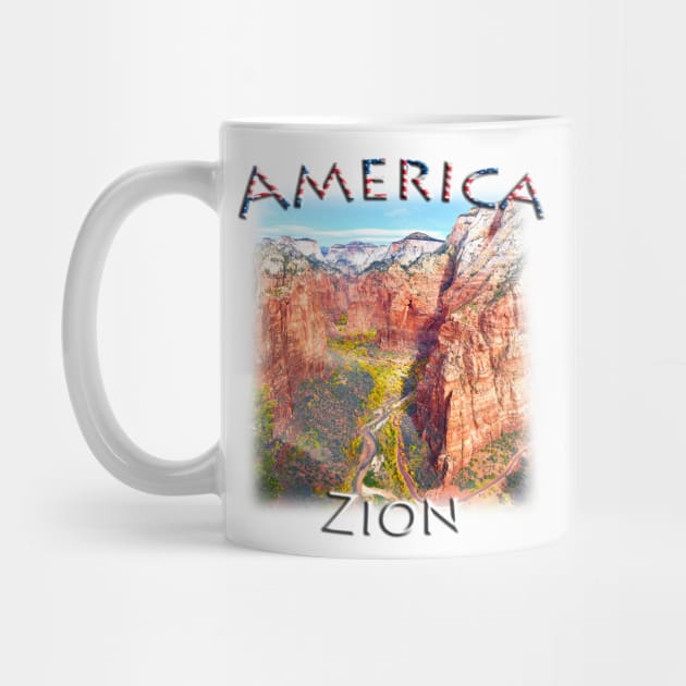 America - Utah - Zion from Angel's Landing by TouristMerch